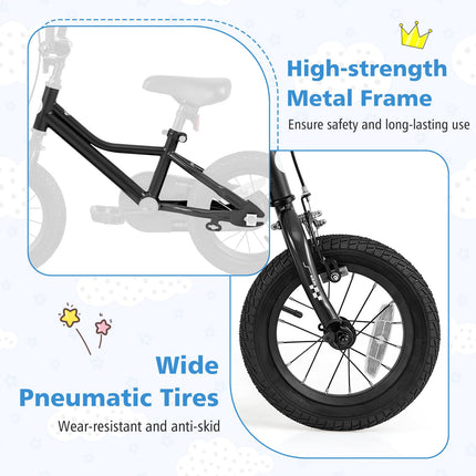 Costzon 12 14 16 18 Inches Car Pattern Sporty Bicycle with Removable Training Wheels