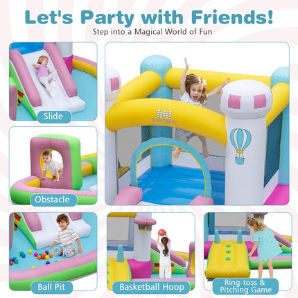 BOUNTECH Inflatable Bounce House, Bouncy House with Slide for Kids 3-6 Indoor Outdoor with Obstacle