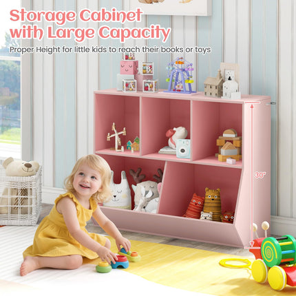 Costzon Toy Organizers and Storage with Bookshelf for Kids Room