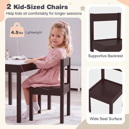 Costzon Kids Table and Chairs with Graffiti Top
