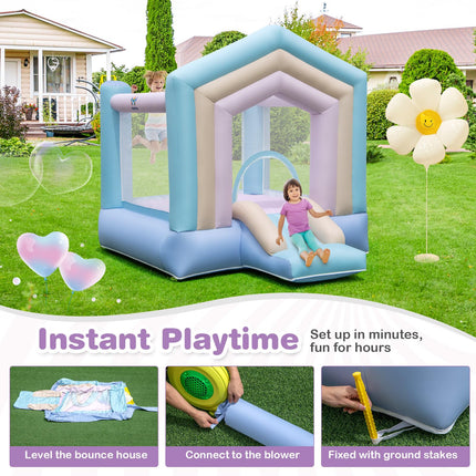 Costzon Inflatable Bounce House, Dream Cotton Bouncy House for Kids 5-12 Indoor Outdoor Family with Large Jumping Area