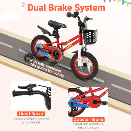 Costzon Kids Bike Coaster Brake & Removable Basket
