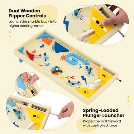 Costzon Wooden Pinball Machine Pinball for Hand-Eye Coordination