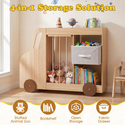 Costzon Toy Storage Organizer with Stuffed Animal Storage | Kids Bookshelf w/Open Shelves