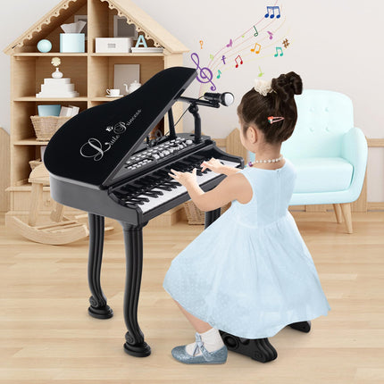 Costzon Kids Piano, 37 Key Mini Grand Piano Toy Keyboard, Portable Electronic Piano Educational Musical Instrument Toy