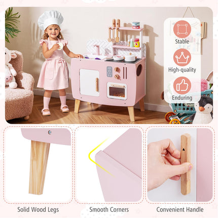 Costzon Kids Kitchen Playset | Toddler Interactive Pretend Play Toy w/Oven