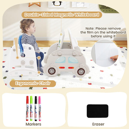 5 in 1 Convertible Toddler Slide Set Easel for Kids