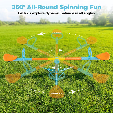 Costzon Teeter Totter for Kids Ages 3-7 360° Spinning Seesaw