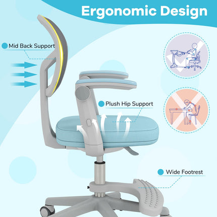 Costzon Kids Desk Chair Student Ergonomic Computer Chair with Wheels