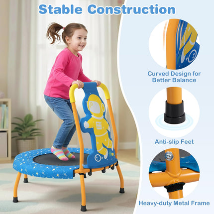 BABY JOY ASTM Certified Toddler Trampoline with Foam Padded Handle & Safety Padded Cover