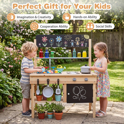 Costzon Mud Kitchen w/Stoves for Kids