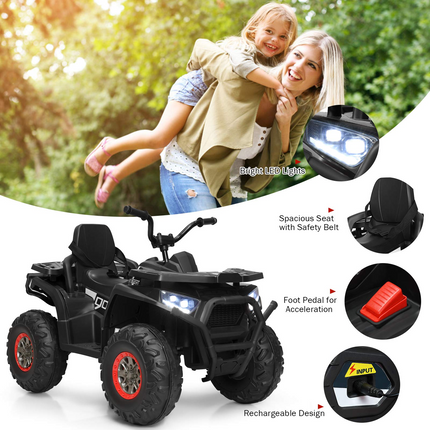 Costzon Kids ATV, 12V Battery Powered Electric Vehicle, 4 Wheeler Quad for Boy & Girl Gift, Ride on ATV