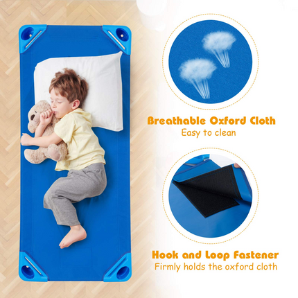 Costzon Daycare Cots for Kids, Pack of 6, 51” L x 22.5” W Stackable Nap Cots with Easy Lift Corners