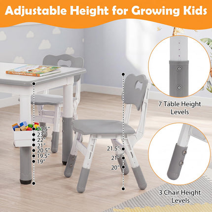 Costzon 5 PCS Height Adjustable Toddler Desk Set | Art & Craft Table Set