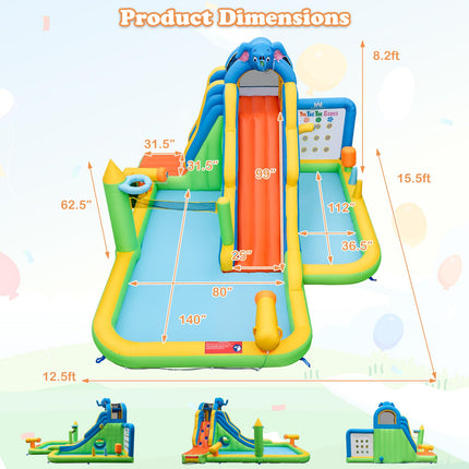 BOUNTECH Inflatable Water Slide Park, Kids Waterslide for Outdoor with Splash Pool