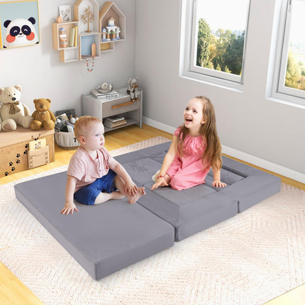 Costzon Kids Play Couch, Versatile Building Fort Foam Play Couch for Boys & Girls(9 Pieces)