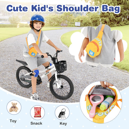 BABY JOY Kids Helmet Set, 6 in 1 Toddler Riding Equipment with Bike Helmet, Knee Elbow Wrist Pads, Spoke Beads, Shoulder Bag
