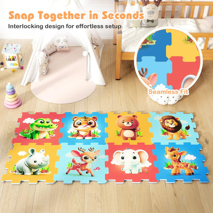 Costzon 8-Piece Educational Animal Interlocking Baby Play Mat