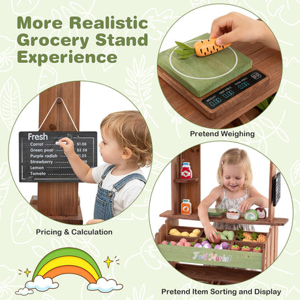 Costzon Wooden Grocery Store Pretend Play