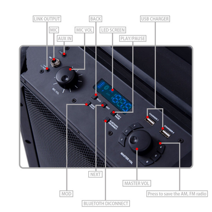 Portable Convenient Speaker with Rechargeable Battery, Wireless Bluetooth, Microphone
