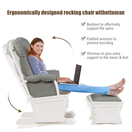 Costzon Baby Glider and Ottoman Cushion Set
