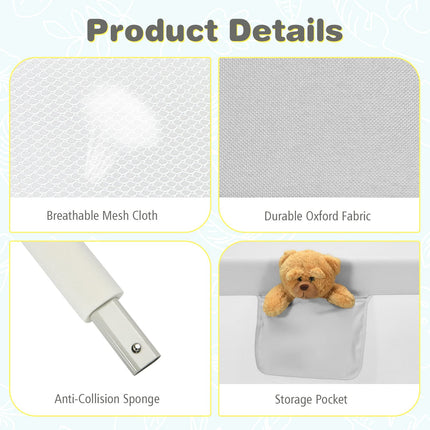 BABY JOY Bed Rail for Toddlers, Height Adjustable & Foldable Baby Bed Rail Guard