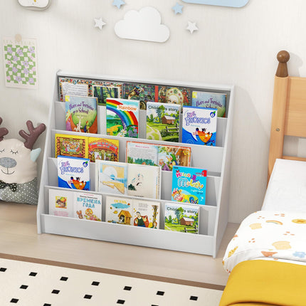 Costzon 5-Tier Kids Bookshelf, Wooden Children Bookcase, Toddler Book Rack for Kids Room, Living Room, Nursery, Classroom