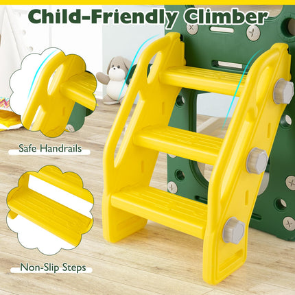 Costzon 10 in 1 Toddler Slide Set Kids Slide and Climber Playset