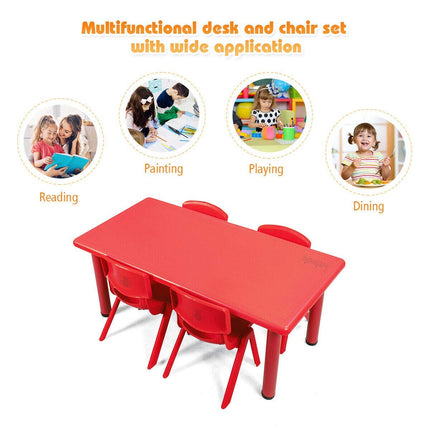 Costzon Kids Table and Chair Set, 4 Pcs Stackable Chairs