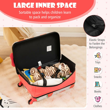 BABY JOY Kids Luggage, 20” Foldable Children Trolley Kids Carry On Luggage with Wheels