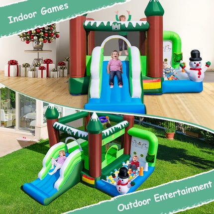 Costzon Inflatable Bounce House, Christmas Bouncy House for Toddler Kids/735w Blower