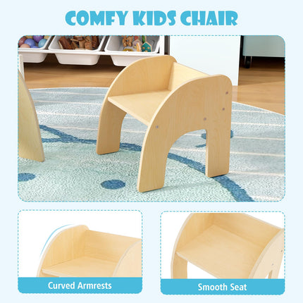 Costzon Kids Table and Chairs, Wooden Activity Desk and Chair with Wide Tabletop, 23.5” x 23.5” x 19.5”