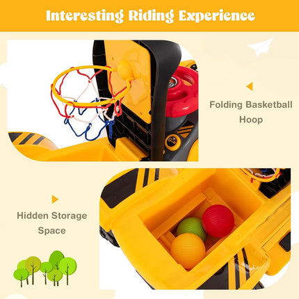 Costzon 2-in-1 Ride on Excavator Bulldozer & Ride on Push Car (6V)