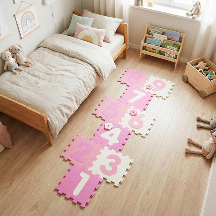 Costzon Kids Foam Puzzle Floor Mat 9 Tiles Baby Comfortable Tummy Time Mat