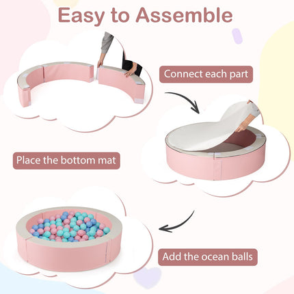 Costzon Ball Pit, Detachable Foam Pool for Toddlers or Dogs with 50 Colorful Ocean Balls