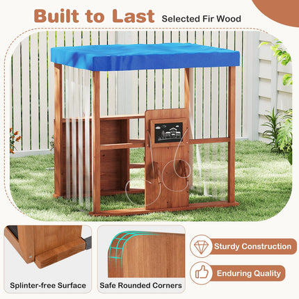 Costzon Kids Gas Station Playhouse Outdoor Pretend Playset