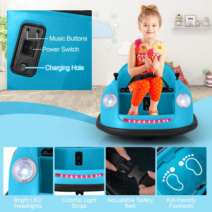 Costzon Bumper Car for Toddler, 12V Electric Kids Ride on Bumper Car with Remote Control, Battery Powered Baby Bumping Toy Gift