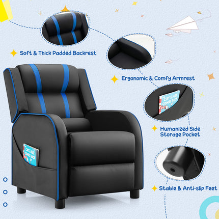 Kids Recliner, Gaming Recliner Chair  -  Costzon