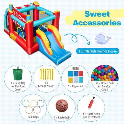 BOUNTECH Ice Cream Themed Inflatable Bounce House with Ball Pit