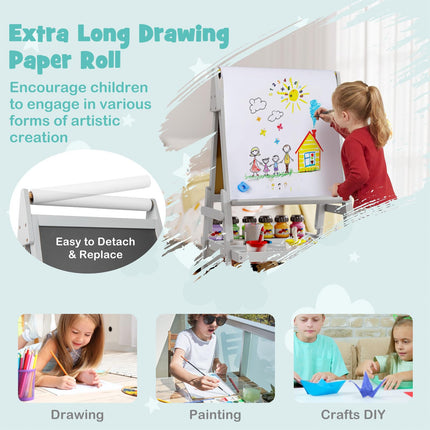 Costzon 3 in 1 Double-Sided Standing Easel with Magnetic Whiteboard