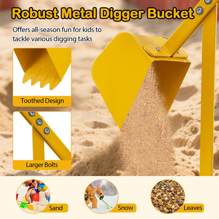 Costzon Sand Digger with 360° Rotation X-Shaped Metal Base & 2-Handed Controls for Sand