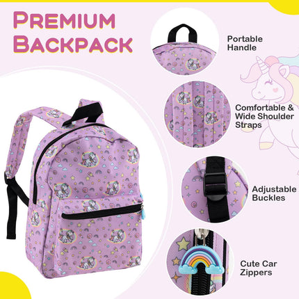 BABY JOY Kids Luggage, 5 Pieces Luggage Set w/ 16" Carry-on Hardshell Spinner Toddler Suitcase, 13" Backpack