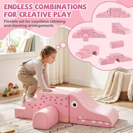 Costzon 3 Pieces Crocodile Foam Climbing Blocks
