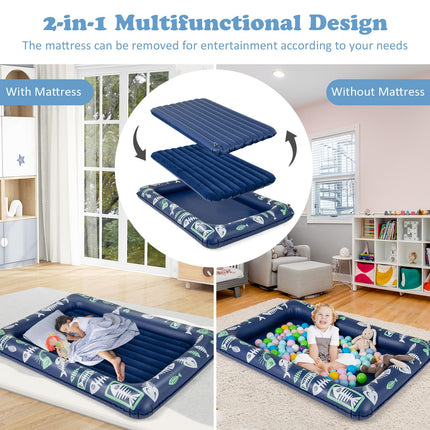 Costzon Inflatable Toddler Travel Bed, Kids Air Mattress Set w/Electric Pump