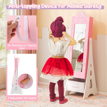 Costzon Kids Vanity & Jewelry Armoire Cabinet