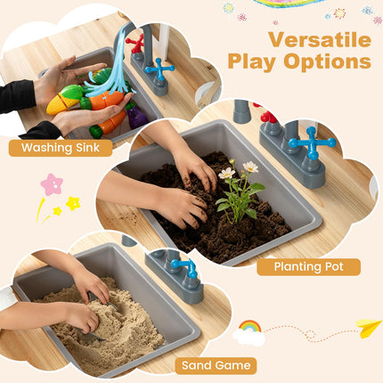 Costzon Outdoor Mud Kitchen w/Bench