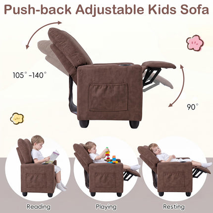 Costzon Ergonomic Kids Recliner Chair with Cup Holder & Footrest