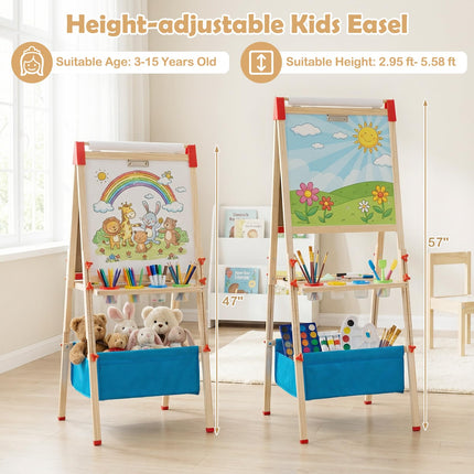 Costzon Kids Easel Adjustable Foldable Double-Sided Easel