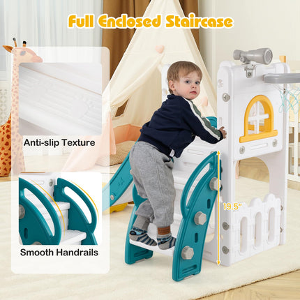 BABY JOY Toddler Slide 6-in-1 Indoor Kids Slide Playset