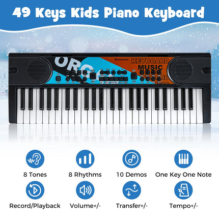 Costzon Kids Piano Keyboard 49 Keys Portable Electric Keyboard Piano
